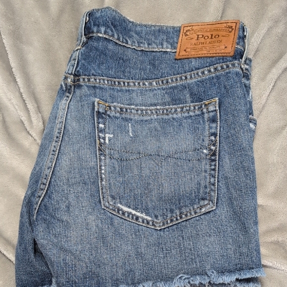 Ralph Lauren Polo Crosby Short Denim Distressed Women Shorts Size 32 - Picture 9 of 10